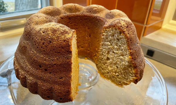 This easy bundt cake will fill the air with cinnamon and sugar. A smidge of whole wheat flour give it a lovely nuttiness